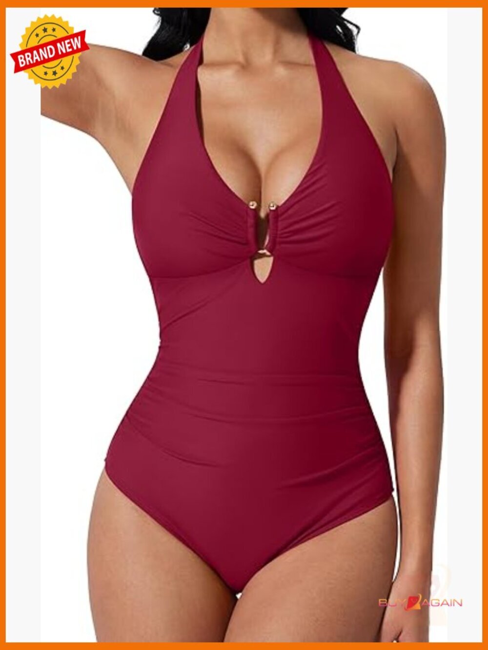 Women's Sexy Tummy Control One Piece Swimsuit Halter U-Wire Bathing Suit
